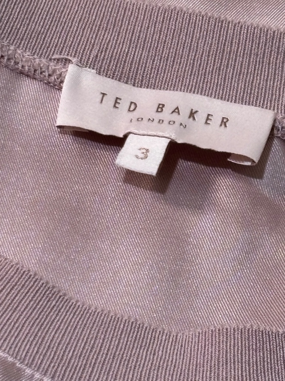 Like New [Ted Baker] Pink Sleeveless Ruched Knit Silky Blouse Top | 3 · Medium - Picture 4 of 15